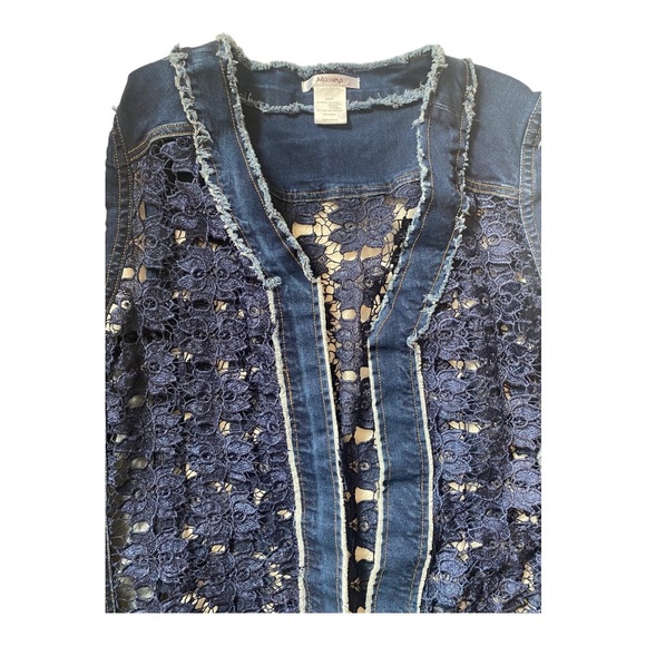 Plus Size Denim and Lace Jacket/Vest - Picture 3 of 3